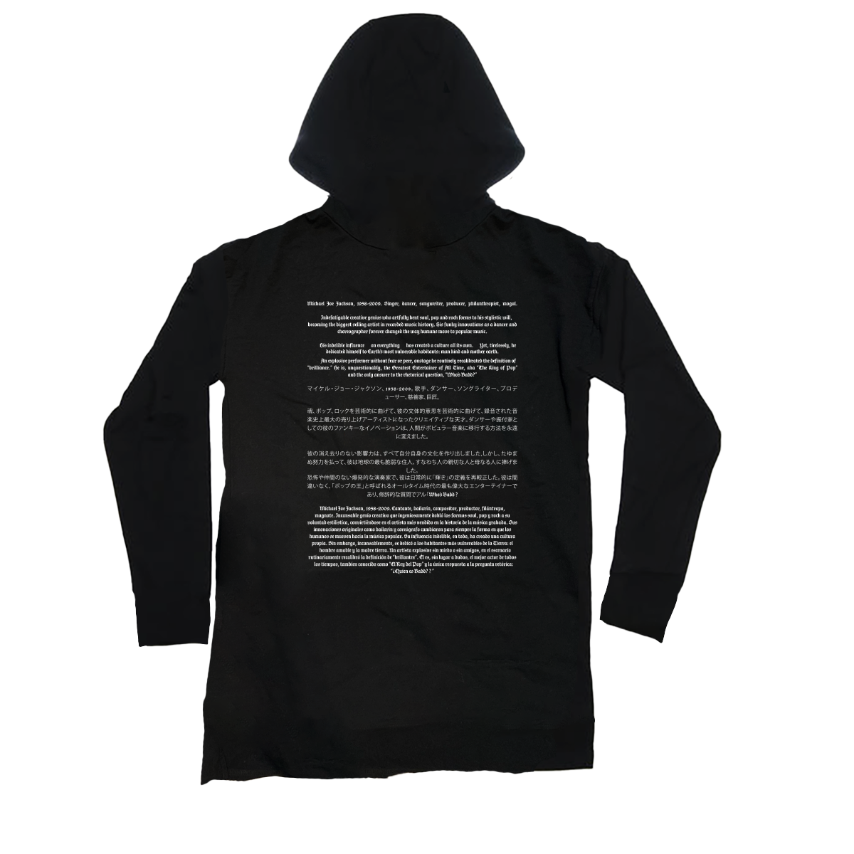 Cut & Sew Black Long-Sleeve Hoodie