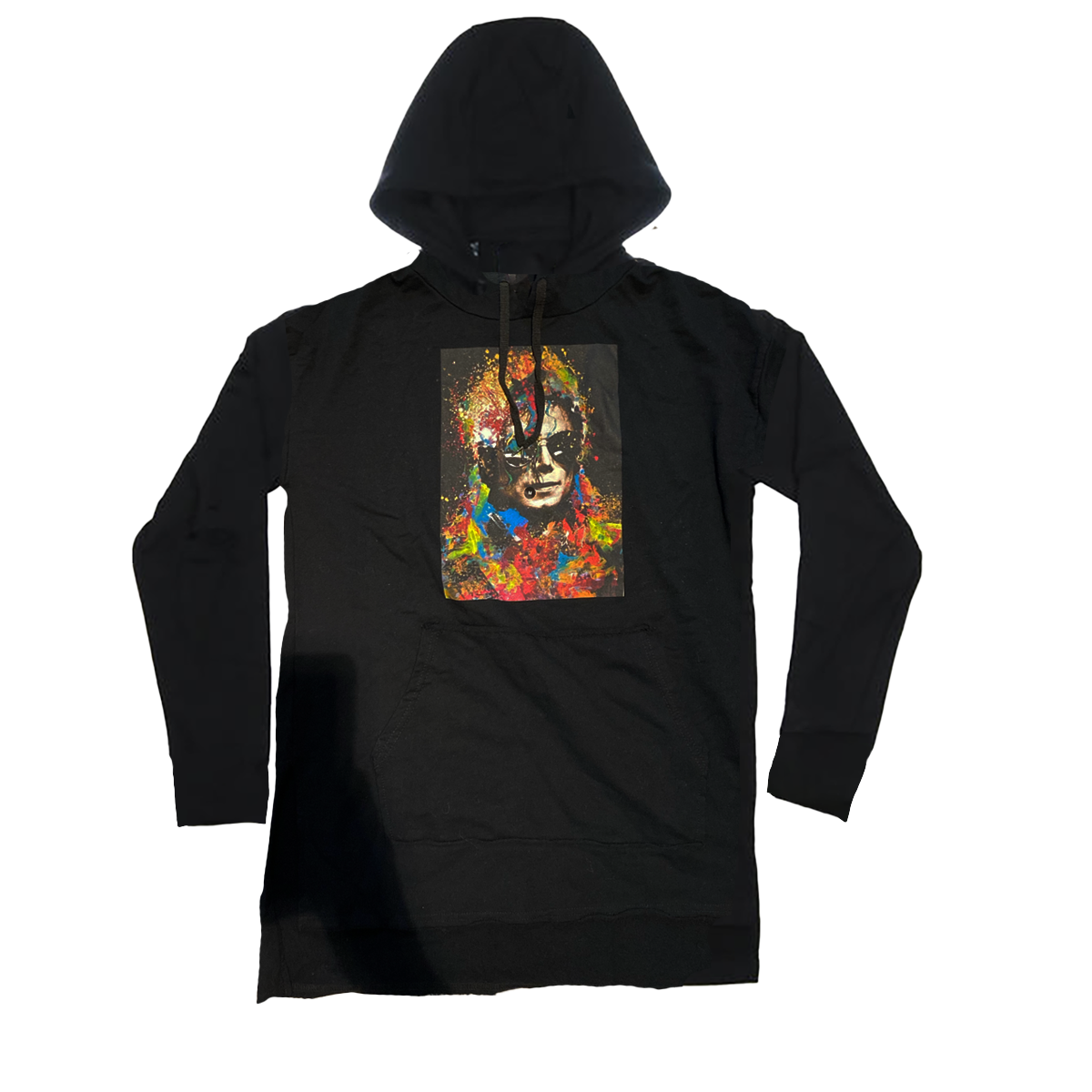 Cut & Sew Black Long-Sleeve Hoodie