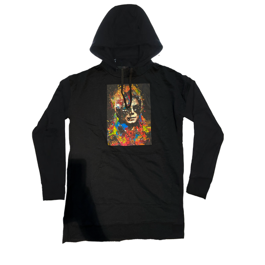 Cut & Sew Black Long-Sleeve Hoodie