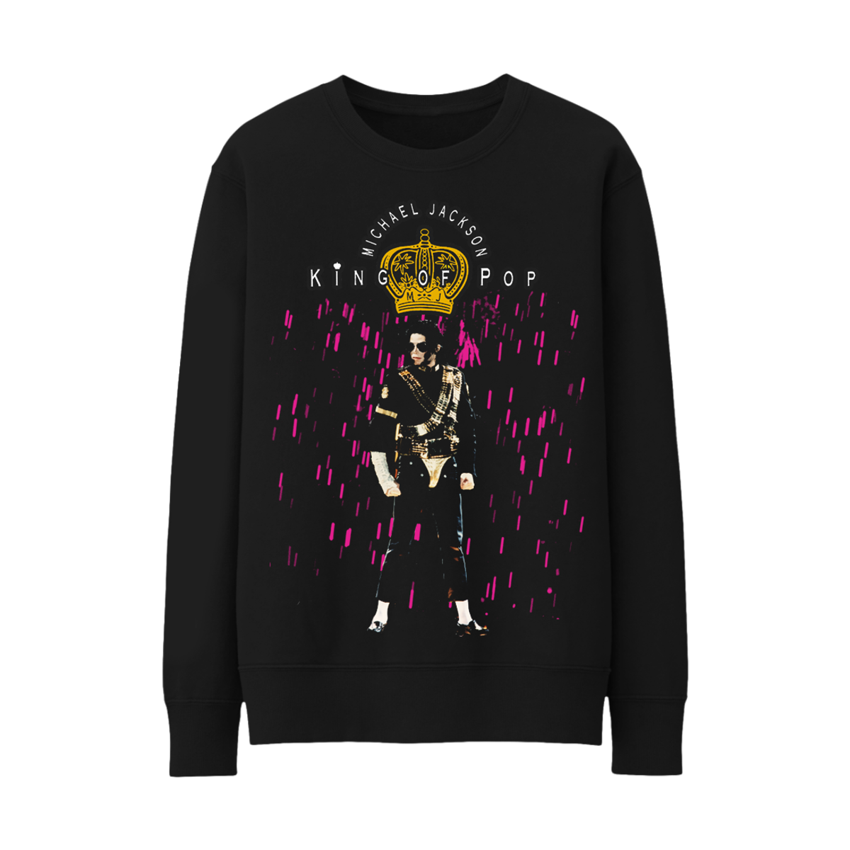 King Of Pop Crown Black Crewneck