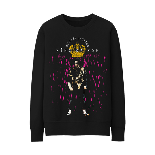 King Of Pop Crown Black Crewneck