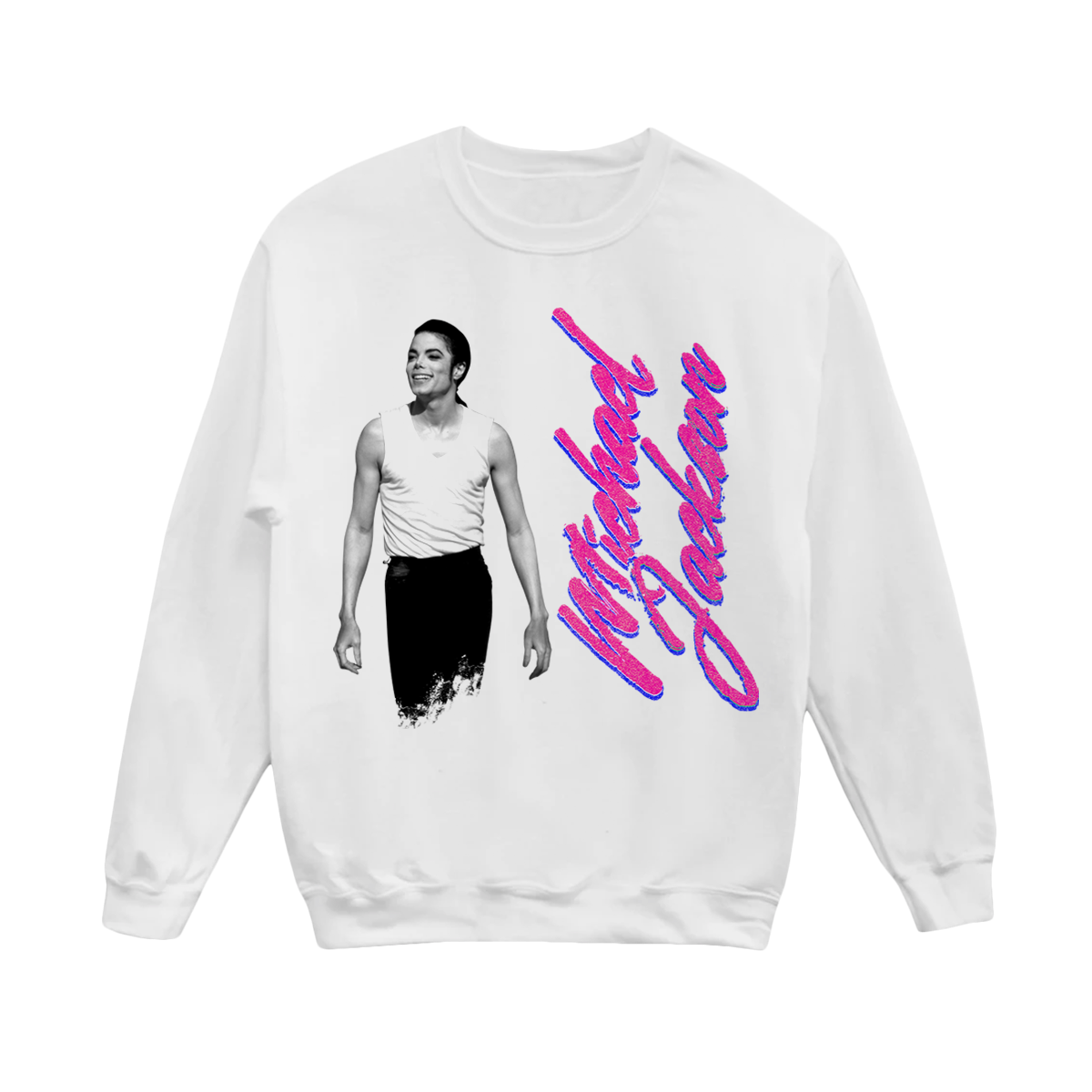 Michael Jackson Photo White Crewneck