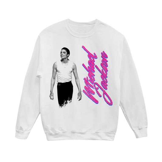 Michael Jackson Photo White Crewneck