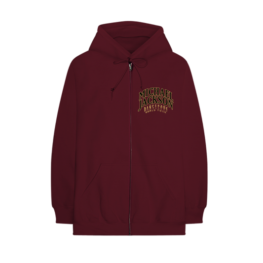 Michael Jackson Dangerous In Concert Burgundy Hoodie