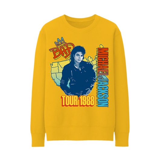 Michael Jackson Bad Tour Gold Crewneck