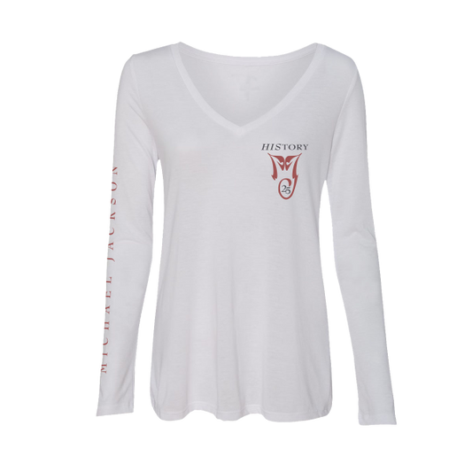 HIStory 25 Women’s White Long-Sleeve Tee