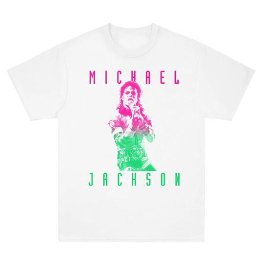 Michael Jackson Ombre Singing White T-Shirt