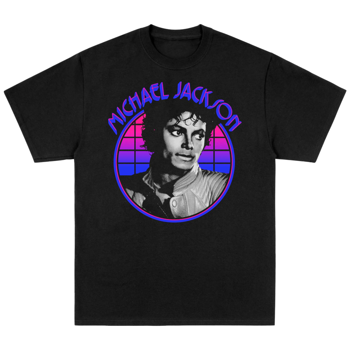 Michael Jackson Circle Photo Black T-Shirt