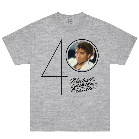 Thriller 40 Logo Photo Grey T-Shirt