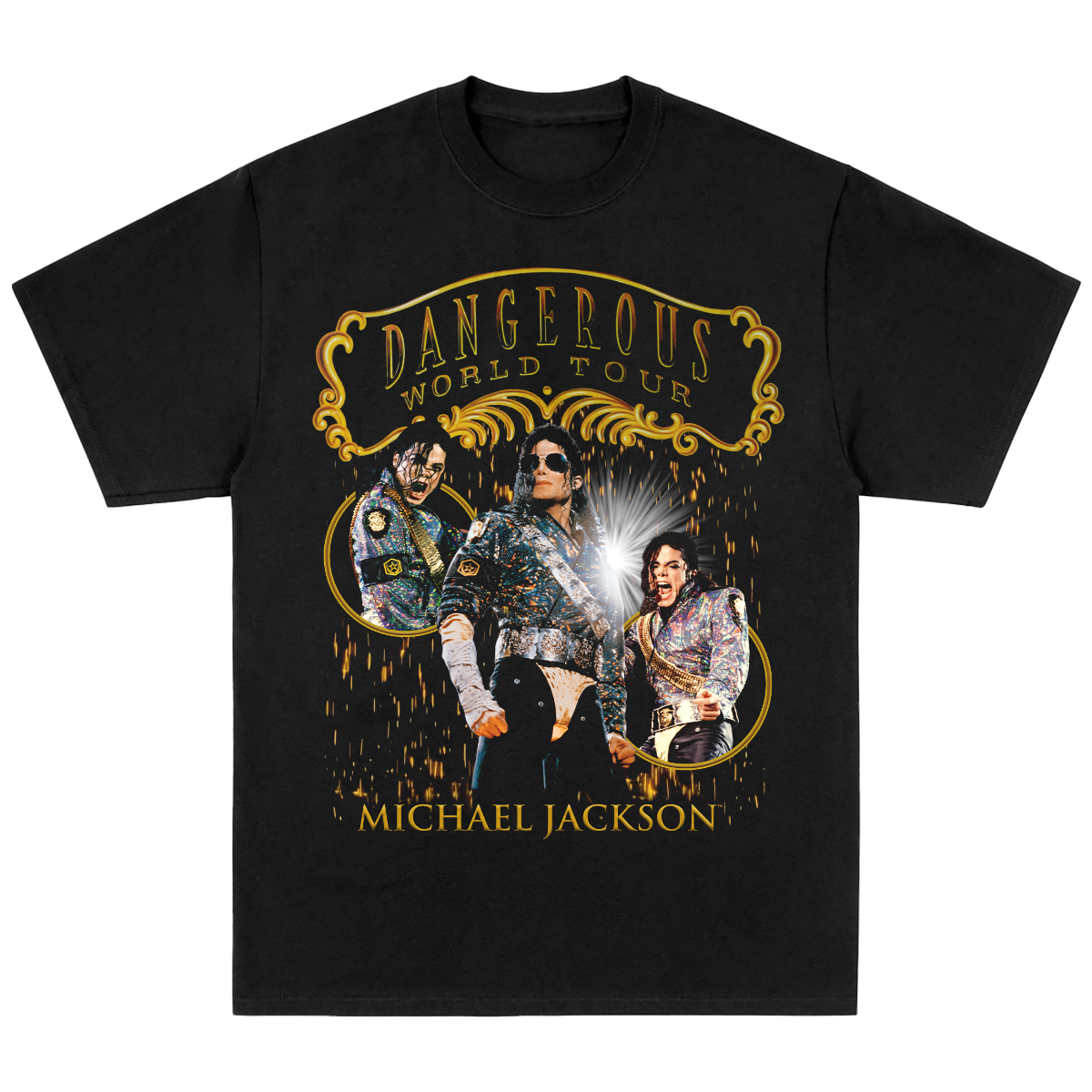 Michael Jackson Dangerous World Tour Black Tee