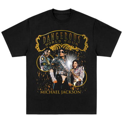 Michael Jackson Dangerous World Tour Black Tee