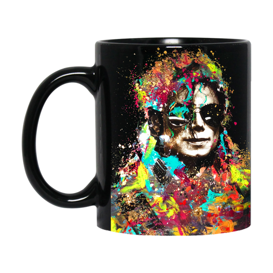 Michael Jackson Paint Splash Black Mug