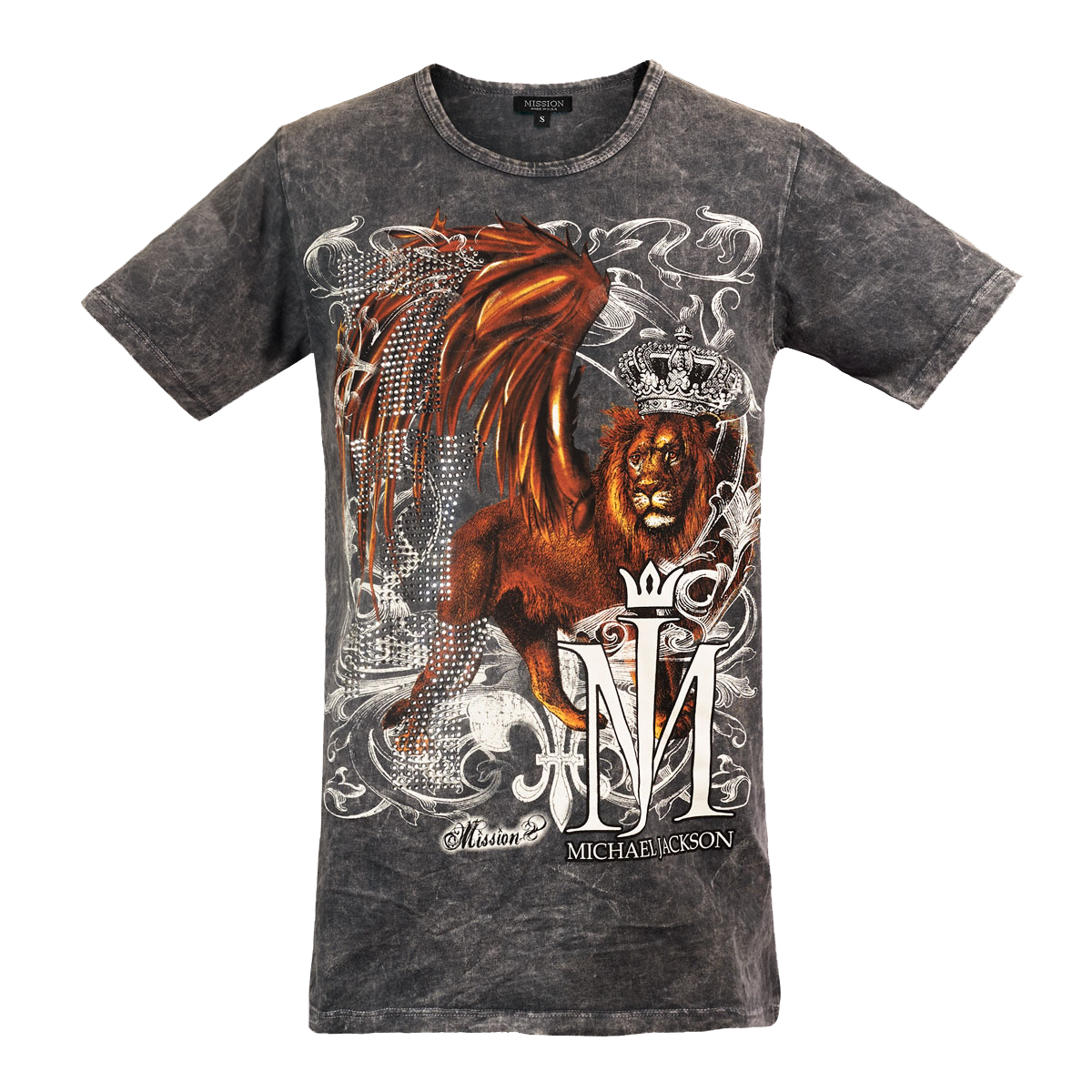 Michael Jackson x Mission Crystal Lion T-Shirt - Black