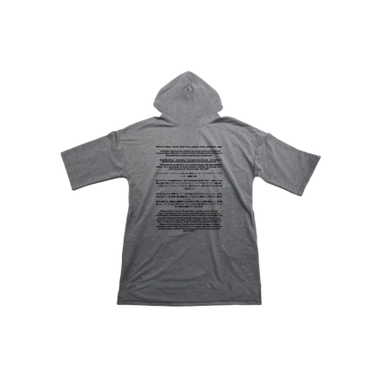 Cut & Sew Grey Short-Sleeve Hoodie