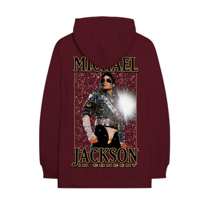 Michael Jackson Dangerous In Concert Burgundy Hoodie