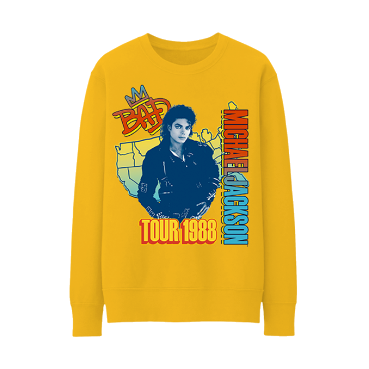 Michael Jackson Bad Tour Gold Crewneck