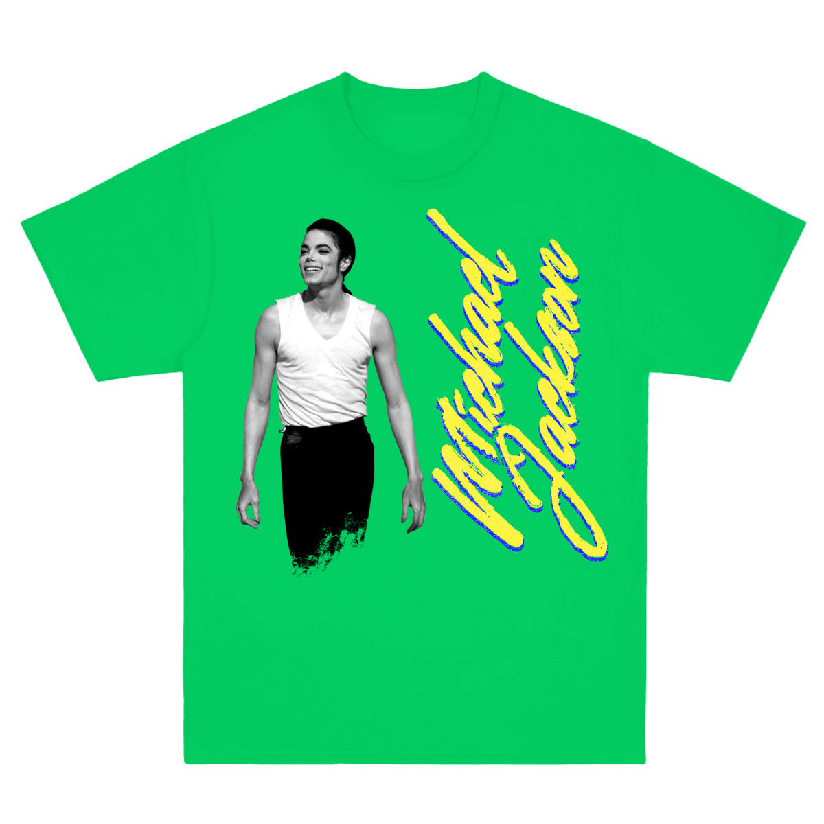 Michael Jackson Photo Lime T-Shirt