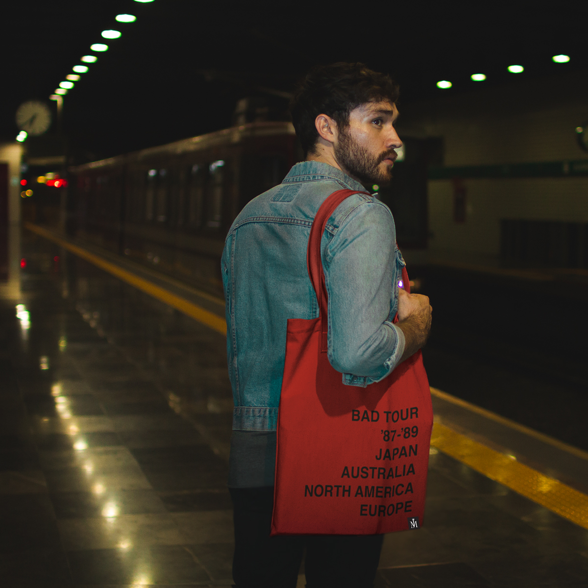 Michael Jackson Bad Red Tote Bag